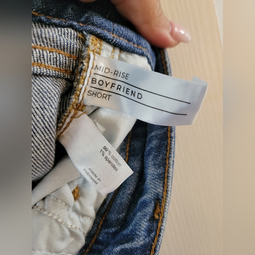 NWT Lane Bryant Size 16 Mid Rise Boyfriend Jean Shorts Medium Wash Cuffed Denim - Picture 7 of 13